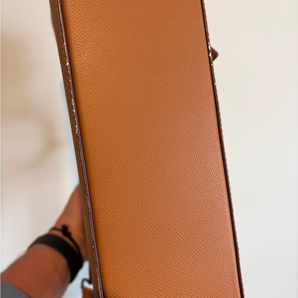 Men's Tan Leather Briefcase with Detachable Strap - Picture 6 of 8